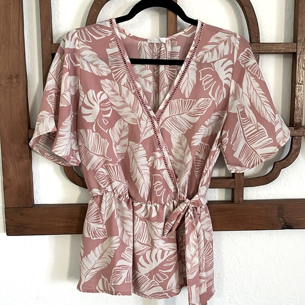 Faux wrap blousey top